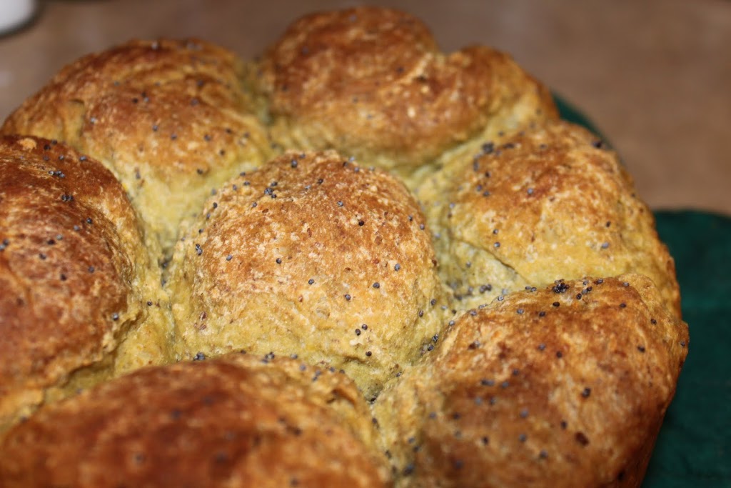 Green Tea (Matcha) Oats Flaxseed Pull Apart Rolls. Soft, fluffy and delicious. These rolls make a great snack. Vegan Recipe. #veganricha #vegan
