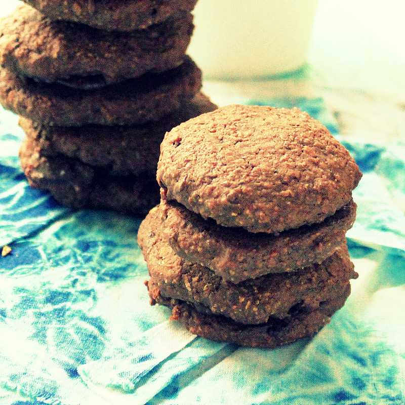 Chocolate whoopie pie cookies filled with spicy chile chocolate caramel. A delicious sweet treat, Vegan Recipe. #veganricha #vegan