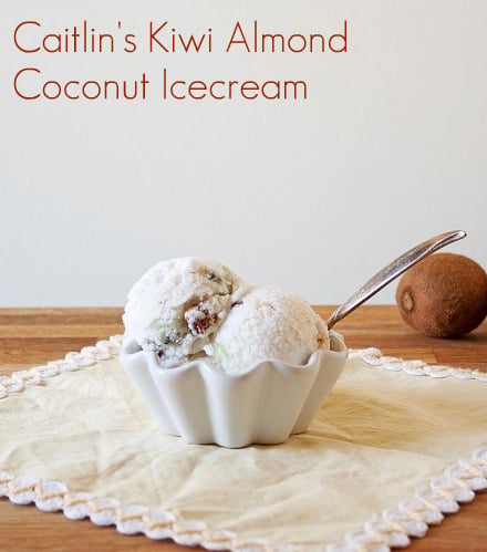 Vegan Vanilla Coconut Ice Cream with Kiwi and Almonds | Vegan Richa