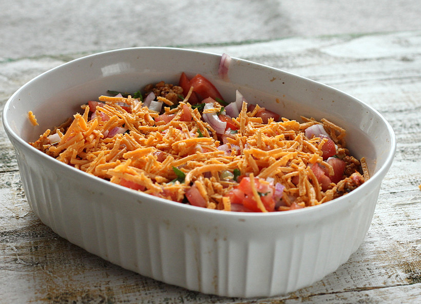 Nacho Mac and Cheese Casserole with Taco Tempeh meat | VeganRicha.com #vegan #nacho #mac