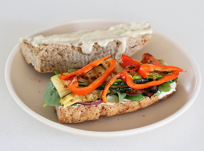vegetable sandwich healthy vegan roasted vegetable sandwich being assembled