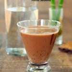 side view of a vegan chocolate milkshake