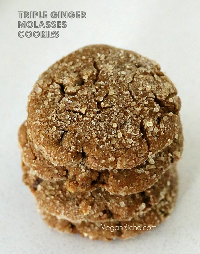 Vegan Triple Ginger Molasses Cookies | Vegan Richa