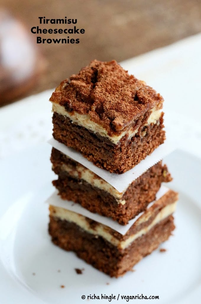 Tiramisu Cheesecake Brownies | Vegan Richa