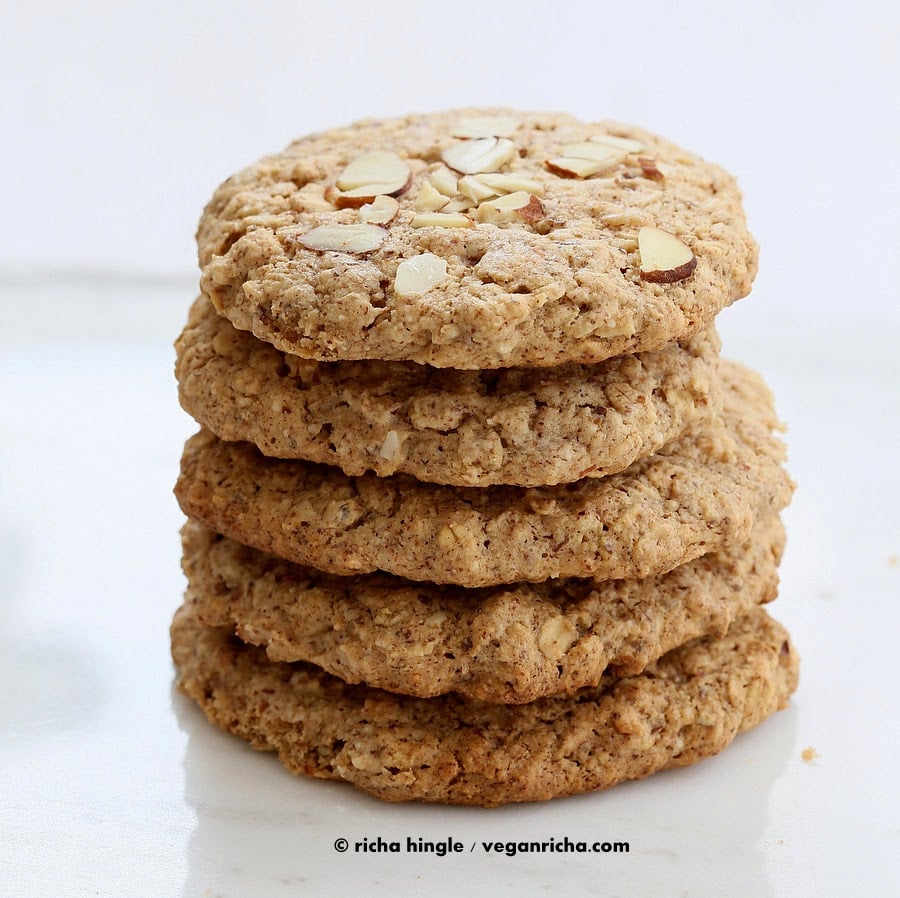 Vegan GF Almond Butter Oatmeal Cookies