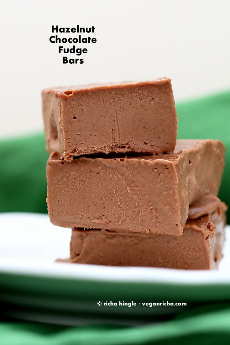 Vegan Hazelnut Chocolate Fudge Bars | Vegan Richa