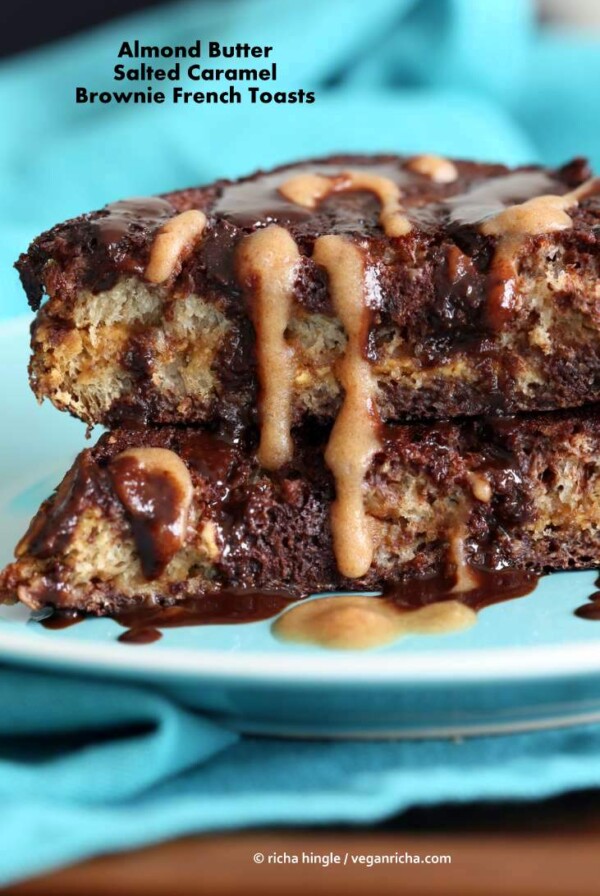 PB Date Caramel Brownie French Toast | Vegan Richa #glutenfree #veganricha #vegan