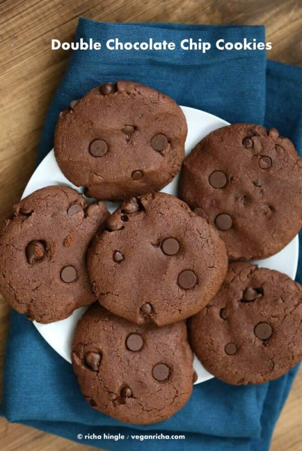 Vegan Double Chocolate Chip Cookies | Vegan Richa #glutenfree #veganricha #vegan