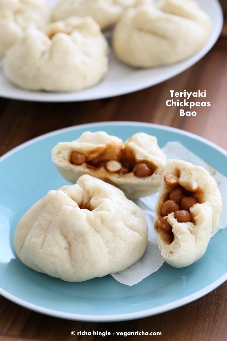 Teriyaki Chickpea Bao steamed bun | Vegan Richa