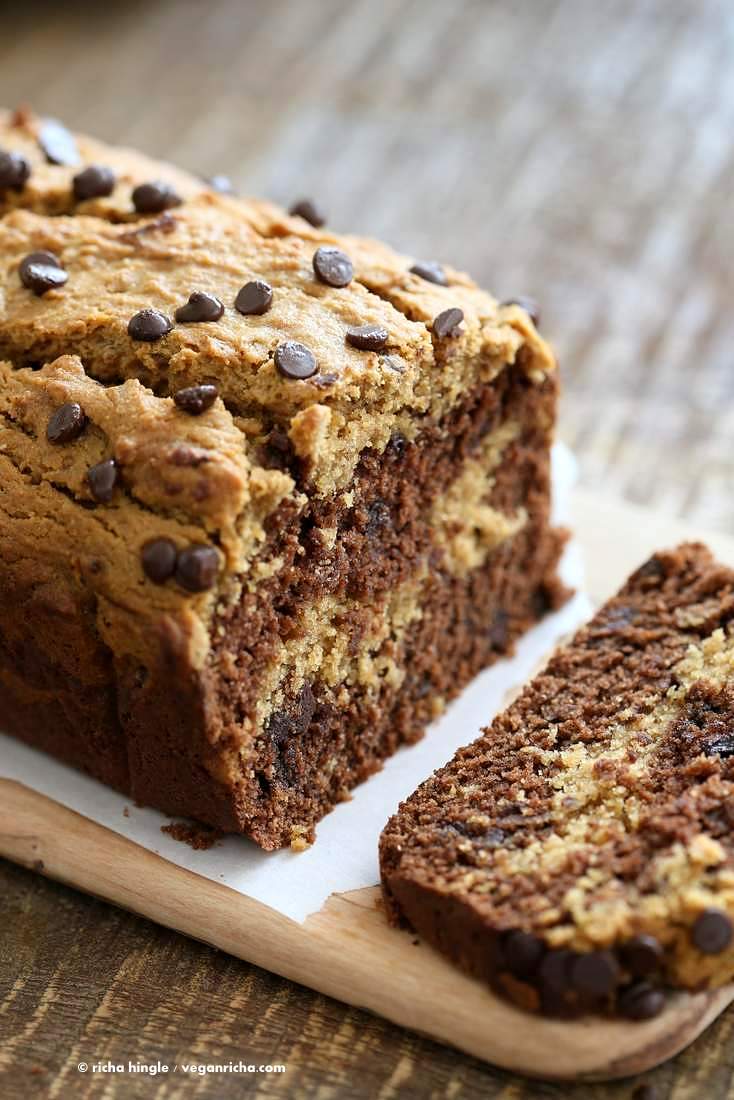 Peanut Butter Chocolate Marble Cake | Vegan Richa #vegan #peanutbutter #chocolate #cake #recipe