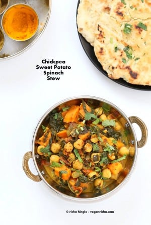 Chickpea Sweet Potato spinach Curry