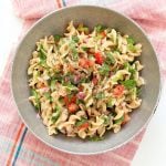Tabbouleh Pasta Salad. Parsley, tomatoes, fusilli pasta dressed with olive oil, salt, pepper and lemon. Fresh Summer Salad. Vegan Soy-free Recipe. Can be made gluten-free with gf pasta. | VeganRicha.com #glutenfree #veganricha #vegan