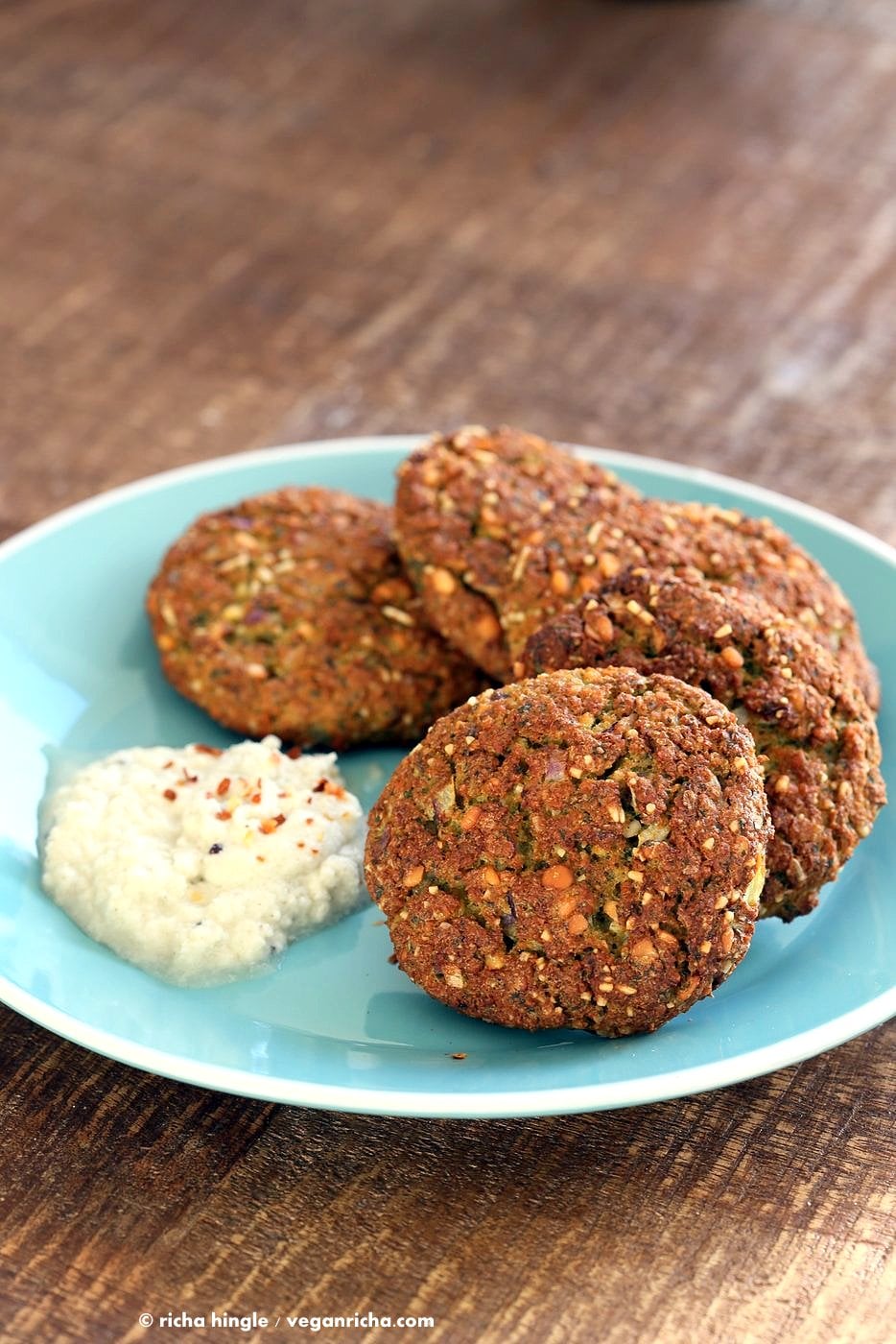 Baked Parippu Vada Recipe - Chana Dal Vada. Chana Dal (Split chickpea) Fritters. Easy fritters with curry leaves and ginger. Use other spices and lentils for variation. Vegan Gluten-free soy-free Recipe | VeganRicha.com