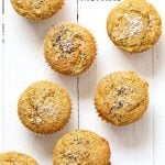 Lemon Coconut Chia Muffins. Zesty Muffins with Lemon, chia seeds, coconut and Turmeric. 1 bowl 20 minute muffins. Vegan Soy-free Nut-free Oil-free Recipe | VeganRicha.com #glutenfree #veganricha #vegan
