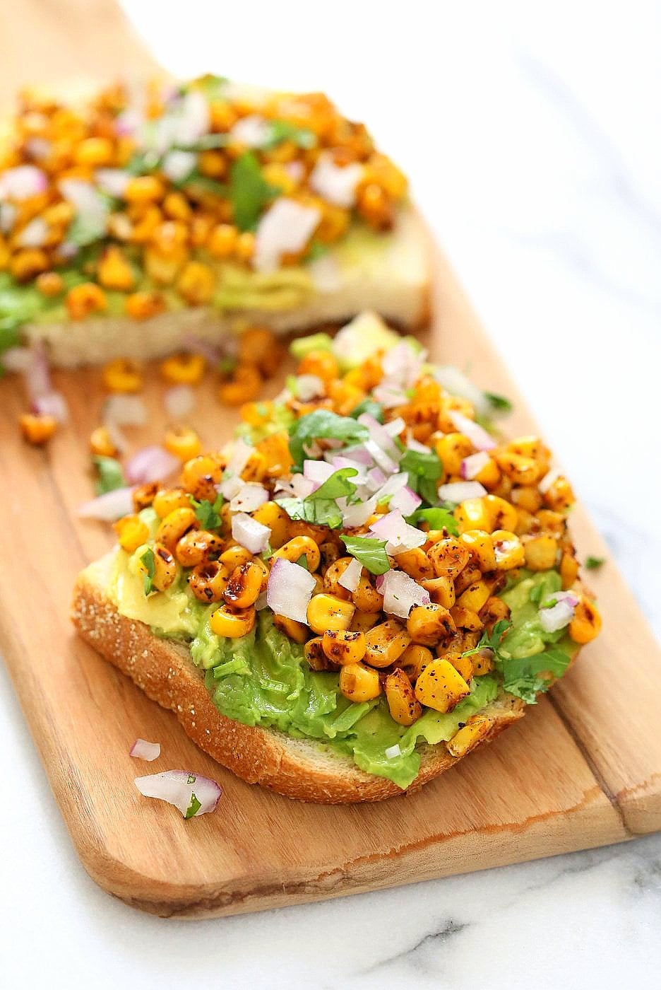 Chipotle Corn Avocado Toasts