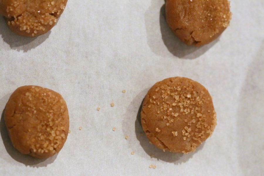 Tahini cookies with Candied Ginger and Gingerbread Spices. Easy Holiday Cookies. Vegan Nut-free Palm oil-free Recipe | VeganRicha.com