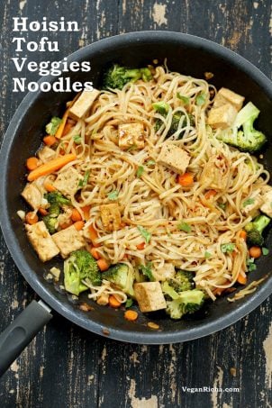 Vegan Hoisin Tofu Noodle stir fry #veganricha