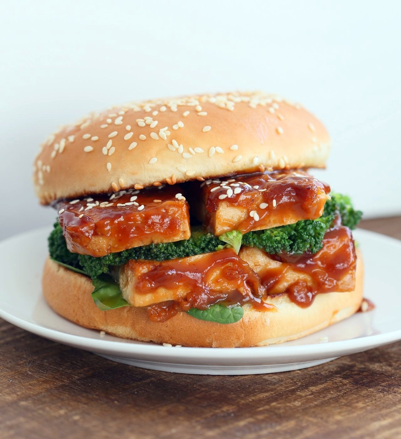 General Tso's Tofu Sandwich. Vegan General Tso Sauce Recipe. Bake the tofu or pan fry, add blanched veggies and make a sandwich or wrap. Vegan Nut-free Recipe. can be gluten-free with gf buns or wrap. | VeganRicha.com