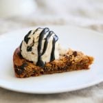 Peanut Butter Chickpea Cookie Pie. Chickpea Peanut Butter Cookies. Deep dish Cookie Pie. Fudgy Chocolate Chip Chickpea Cookie Pie Recipe. Vegan Gluten-free Soy-free Recipe | VeganRicha.com
