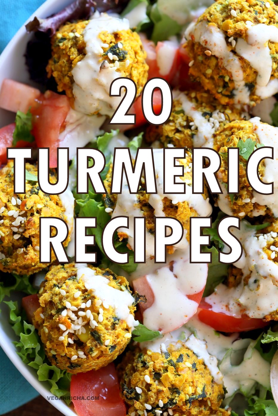 20 Recipes with Turmeric. Turmeric Cauliflower Rice, Turmeric Chocolate Marble Loaf, Golden Iced Tea, Turmeric Miso Soup, Turmeric brussels sprouts and more. Vegan Gluten-free Turmeric Recipes. Soy-free options. VeganRicha.com