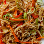 close up of Hakka noodles in a bowl