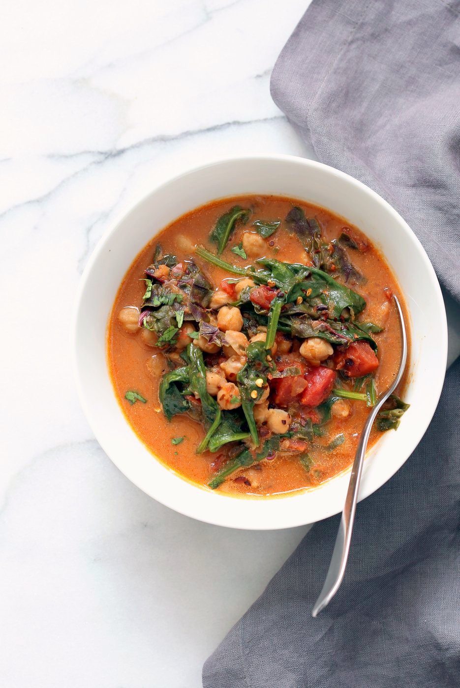 Instant Pot Chana Saag - Chickpea Spinach Curry. Easy 1 pot Chickpea Curry. Saucepan option. Vegan Gluten-free Nut-free Recipe | VeganRicha.com