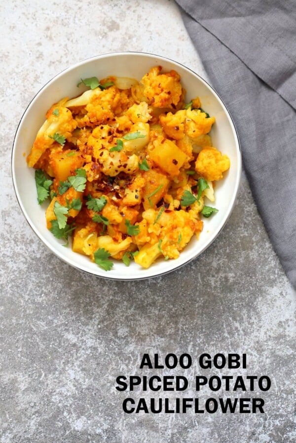 Instant Pot Aloo Gobi - Curried Potato Cauliflower. 1 Pot Aloo Gobhi. Indian Gobi Aloo Masala. Vegan Gluten-free Soy-free Nut-free Recipe | VeganRicha.com
