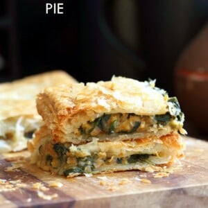 Chickpea Spinach Pie with Berbere Spice. Easy Chickpea Spinach Pastry for holidays and company with vegan puff pastry. Use spices or blends of choice. Use lentils for variation. Vegan Soy-free Nut-free Recipe. | VeganRicha.com