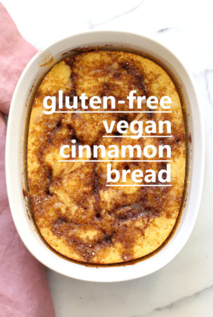 Vegan Gluten free Cinnamon Roll Bread - Yeast-free Gluten-free Grain-free Cinnamon bread Recipe. Soft, fluffy and amazing . Can be nut-free.ย | #vegan #glutenfree #cinnamonroll #veganricha