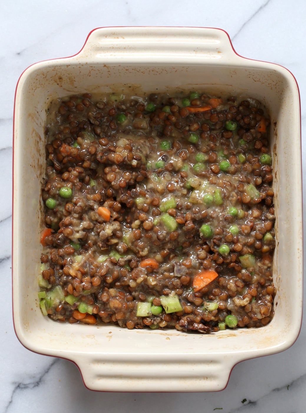 Vegan Shepherd's Pie - Mushroom and Lentil Shepherdless Pie with Gravy and Garlic mashed potatoes. #Vegan #Glutenfree #Recipe. Can be soy-free. #veganricha | VeganRicha.com