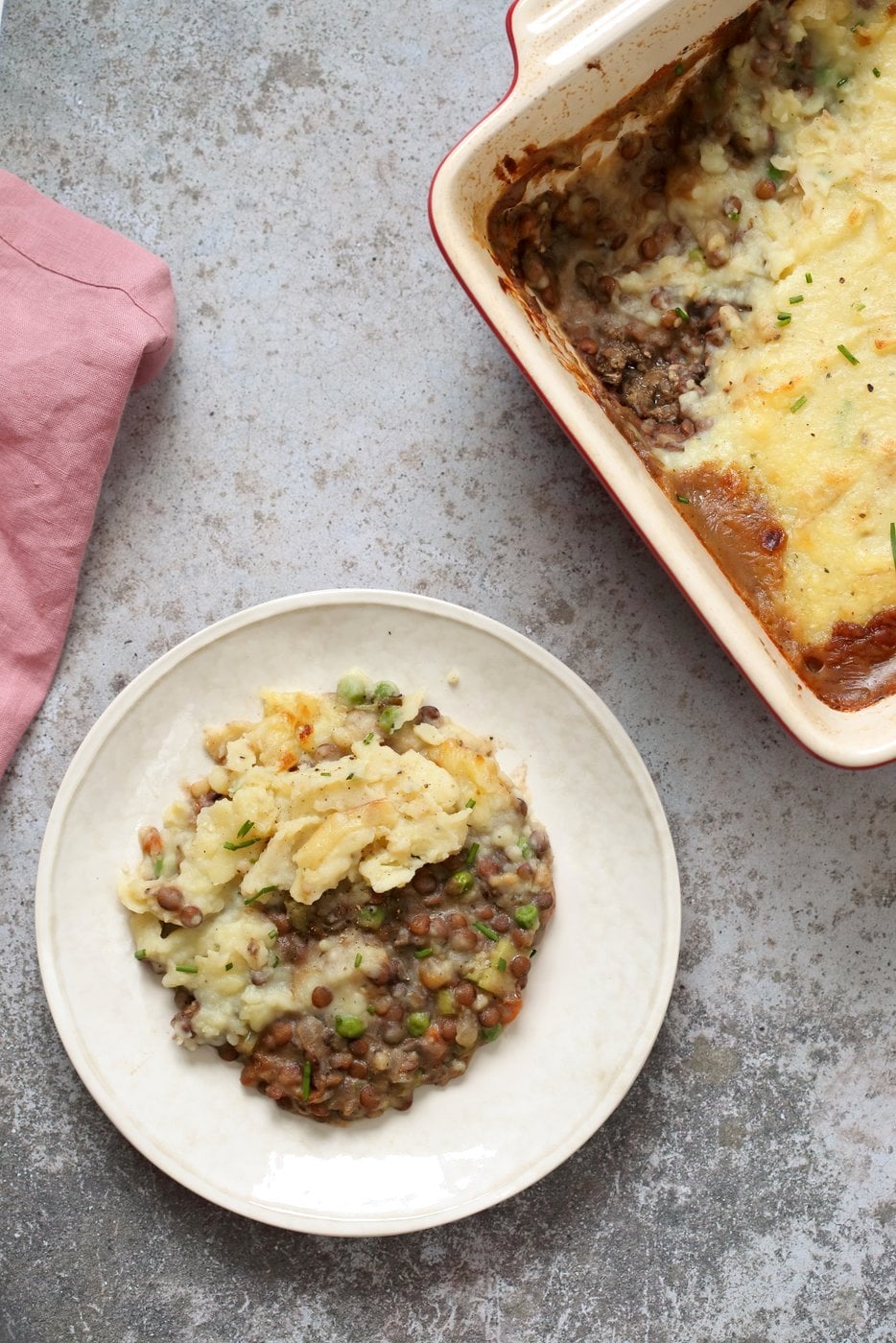 Vegan Shepherd's Pie - Mushroom and Lentil Shepherdless Pie with Gravy and Garlic mashed potatoes. #Vegan #Glutenfree #Recipe. Can be soy-free. #veganricha | VeganRicha.com