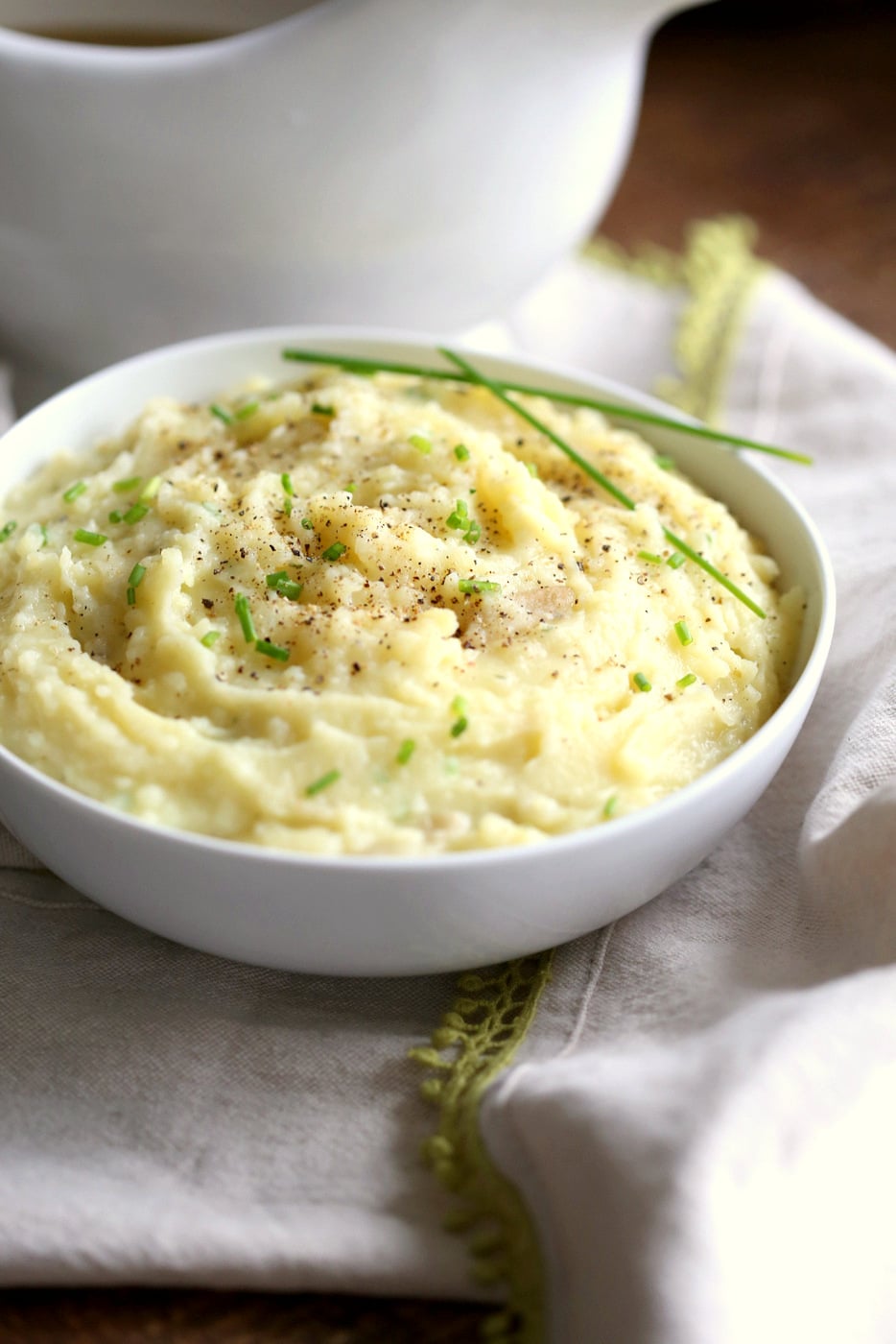Fluffy Mashed Potatoes with Vegan Gravy - 1 Pot - Mushroom Free. Can be Nut-free, soy-free. Serve over mashed potatoes, biscuits, thanksgiving loaf and more. #Vegan #Recipe #veganricha | VeganRicha.com