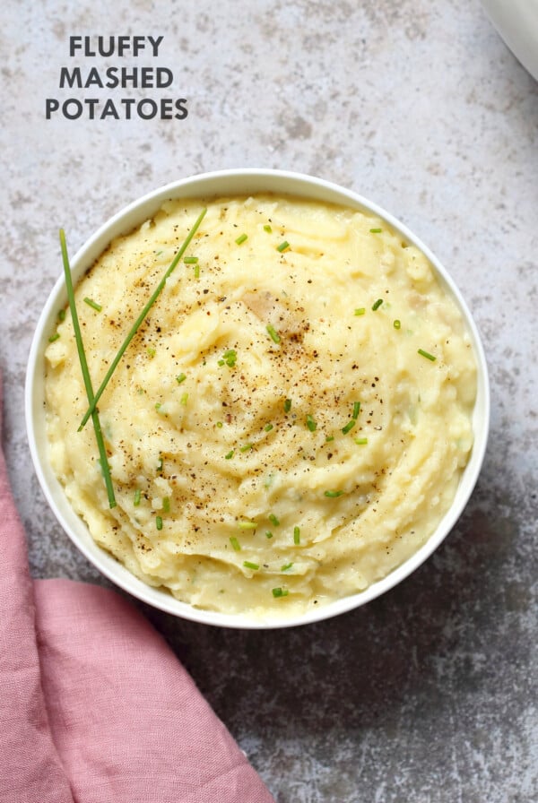 Easy Vegan Mashed Potatoes. Serve with gravy other as a side. Fluffy Mashed Potatoes made in Instant Pot. #Vegan Gluten-free Soy-free Nut-free Recipe. Can be #oilfree #veganricha | VeganRicha.com