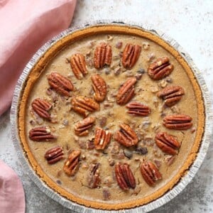 Vegan Chocolate Pecan Pie with Dates and Chai spice. All the pecan pie with chocolate. Vegan Derby Pie. Glutenfree with gf crust. Soyfree Recipe. #vegan #veganricha | VeganRicha.com