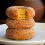 Vegan Pumpkin Donuts with Cinnamon Sugar. Soft, Spiced, Amazing. Vegan Doughnuts. Pumpkin Cinnamon  sugar Donuts. Nut-free option. #vegan #veganricha