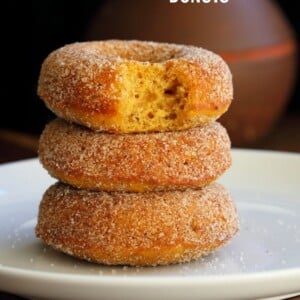 Vegan Pumpkin Donuts with Cinnamon Sugar. Soft, Spiced, Amazing. Vegan Doughnuts. Pumpkin Cinnamon sugar Donuts. Nut-free option. #vegan #veganricha
