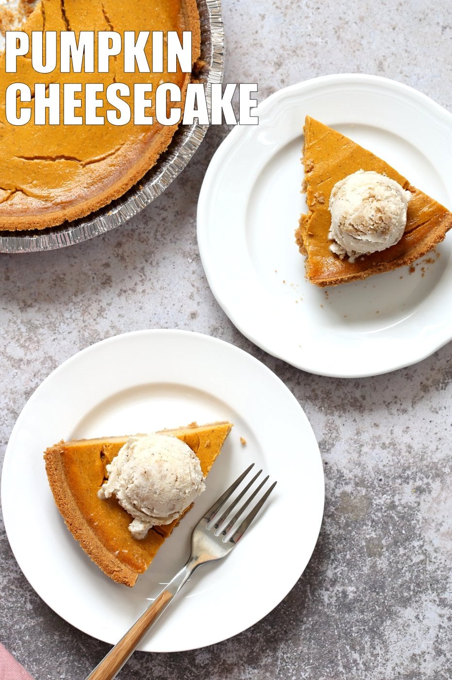 Vegan Pumpkin Cheesecake with graham cracker style crust. Easy Creamy Pumpkin Cheesecake to please everyone. Gluten-free with gluten free crust.#Soyfree #Recipe #vegan #pumpkinheesecake #veganricha | VeganRicha.com