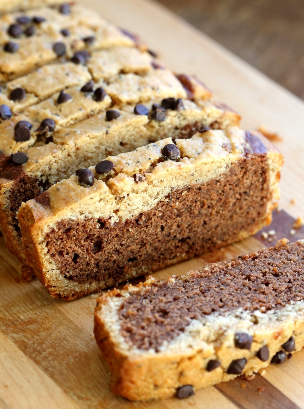 Gluten-free Cashew Butter Chocolate Marble Cake Vegan Gluten free Cake. Peanut butter chocolate marble loaf. Soft, Moist, Delicious and Easy Gluten-free Marble Cake. Soy-free gum-free Recipe. #vegan #glutenfree #veganricha | VeganRicha.com