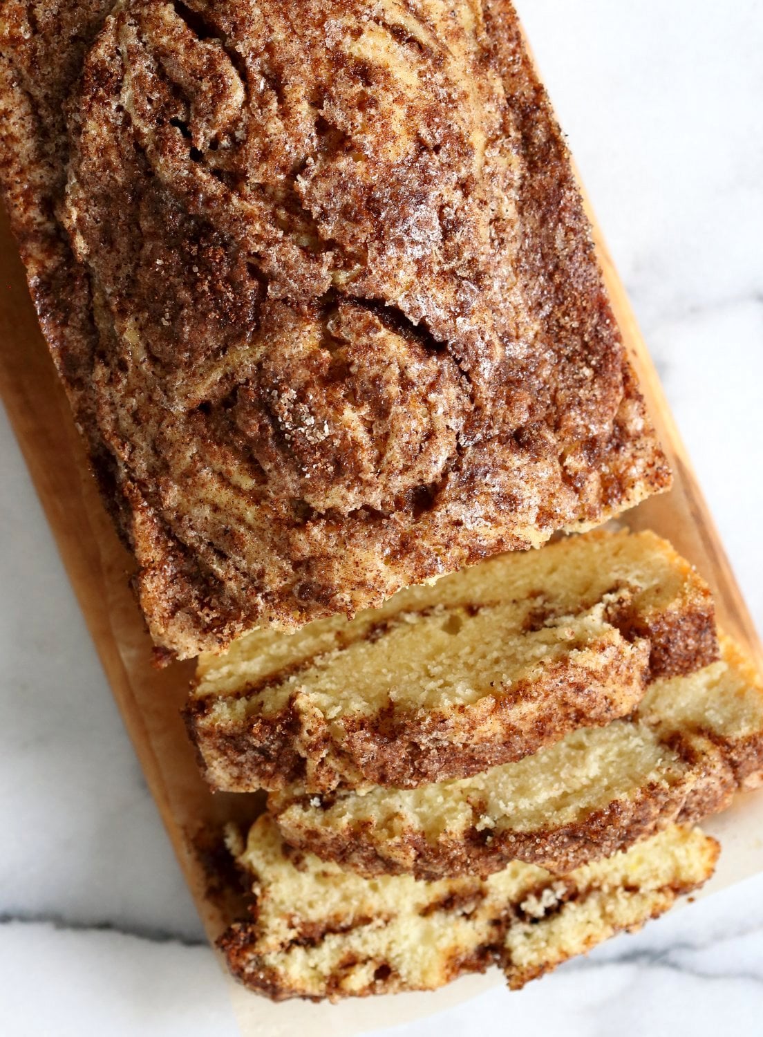 This Vegan Cinnamon Swirl Cake is super Easy and Quick. A simple yellow cake, swirled with cinnamon sugar makes for a delightful treat. Add some nuts into the swirl for variation #Vegan #Nutfree #Soyfree #Dessert #Recipe #veganricha | VeganRicha.com