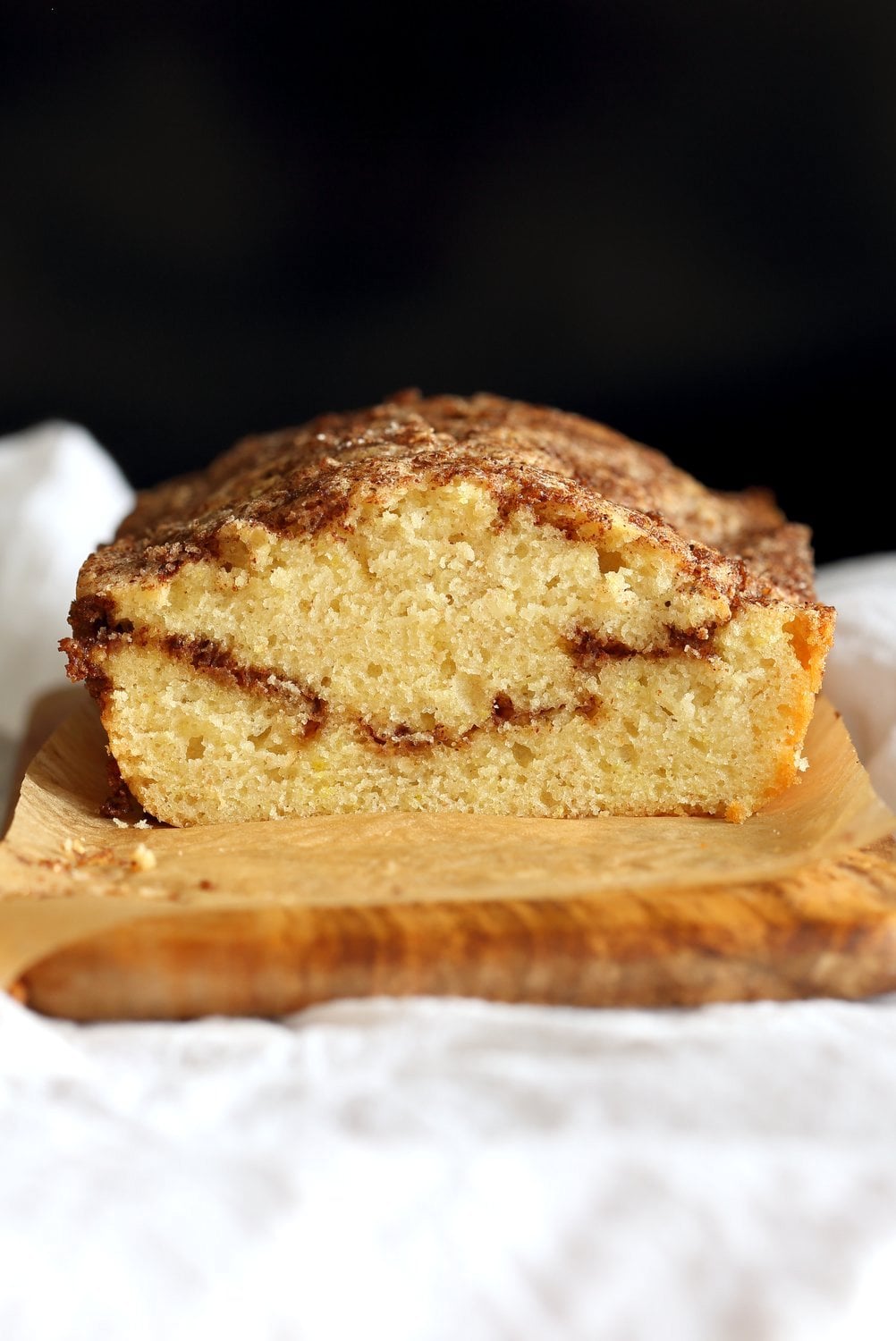 This Vegan Cinnamon Swirl Cake is super Easy and Quick. A simple yellow cake, swirled with cinnamon sugar makes for a delightful treat. Add some nuts into the swirl for variation #Vegan #Nutfree #Soyfree #Dessert #Recipe #veganricha | VeganRicha.com