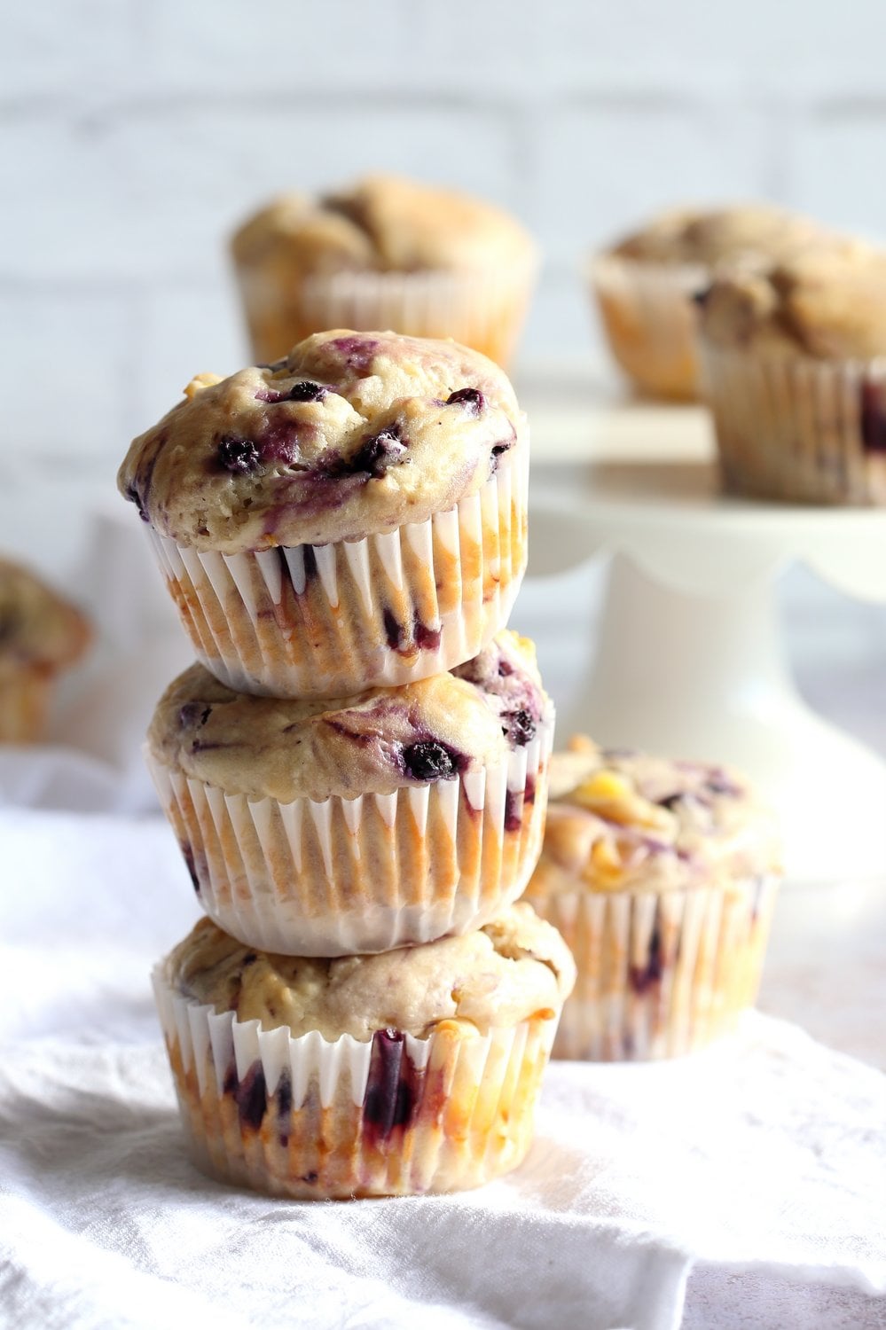 Vegan Blueberry Muffins with Cream Cheese & Pineapples. Blueberry Cheesecake Muffins! Soft, Moist, Delicious Pound Cake like Muffins. #Vegan #Soyfree #Recipe. #veganricha