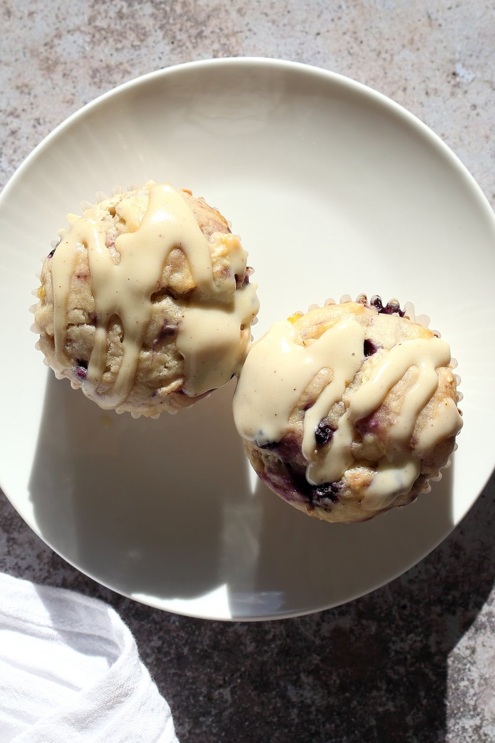 Vegan Blueberry Muffins with Cream Cheese & Pineapples. Blueberry Cheesecake Muffins! Soft, Moist, Delicious Pound Cake like Muffins. #Vegan #Soyfree #Recipe. #veganricha