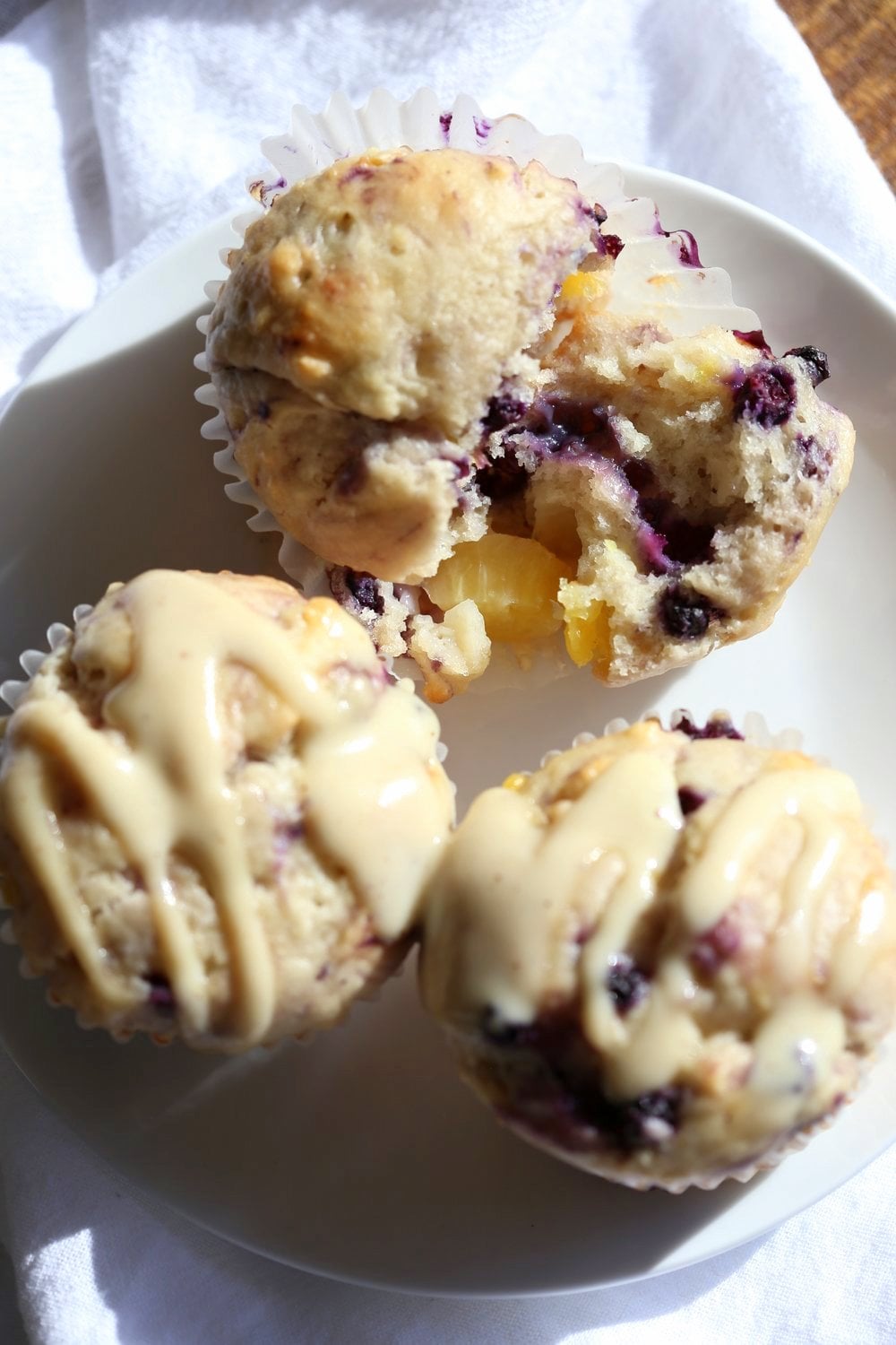 Vegan Blueberry Muffins with Cream Cheese & Pineapples. Blueberry Cheesecake Muffins! Soft, Moist, Delicious Pound Cake like Muffins. #Vegan #Soyfree #Recipe. #veganricha