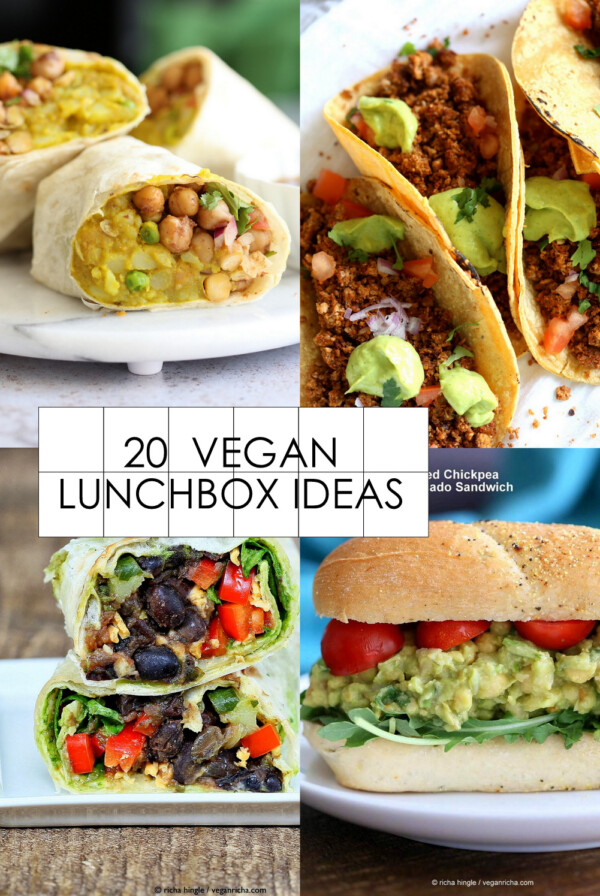 Vegan Lunch box ideas for Back to School. Sandwiches, Wraps and Snacks for lunch and easy weeknight meals. Vegan Glutenfree Soyfree options