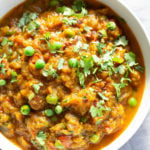 Instant Pot Baingan Bharta Recipe - Spiced Mashed Eggplant. Serve as dip with flatbread or with curries or Dals. #Vegan #Glutenfree #Nutfree #Soyfree #Recipe #VeganRicha