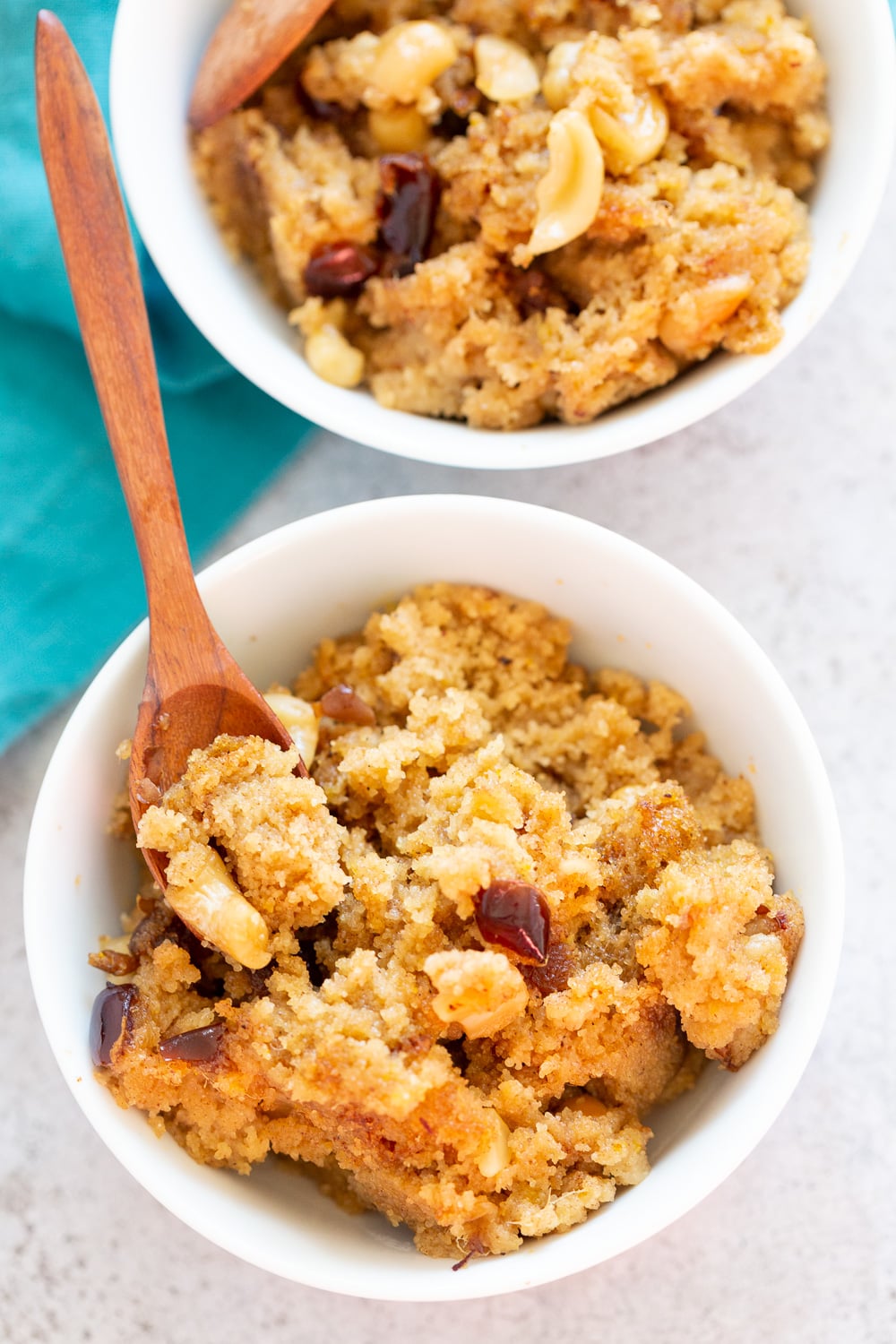 Instant Pot Sooji Halwa - Rava Kesari / Sheera.ย Vegan Indian Spoon Fudge. Add pineapple or bananas for Pienapple or Banana Sheera. Can be nutfree, glutenfree #veganricha #vegan #indian #soojihalwa