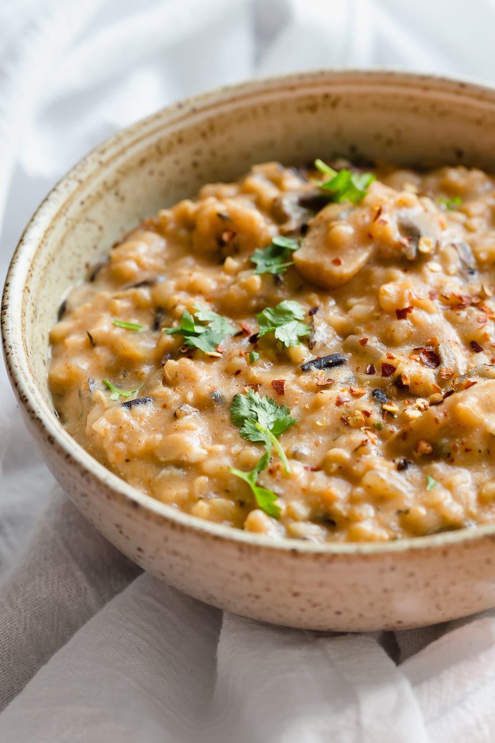 Vegan Wild Rice Mushroom Soup made in a Pressure Cooker. Instant Pot Mushroom soup. Creamy 1 Pot Winter meal. #VeganRicha #Vegan #Glutenfree #Soyfree #Recipe