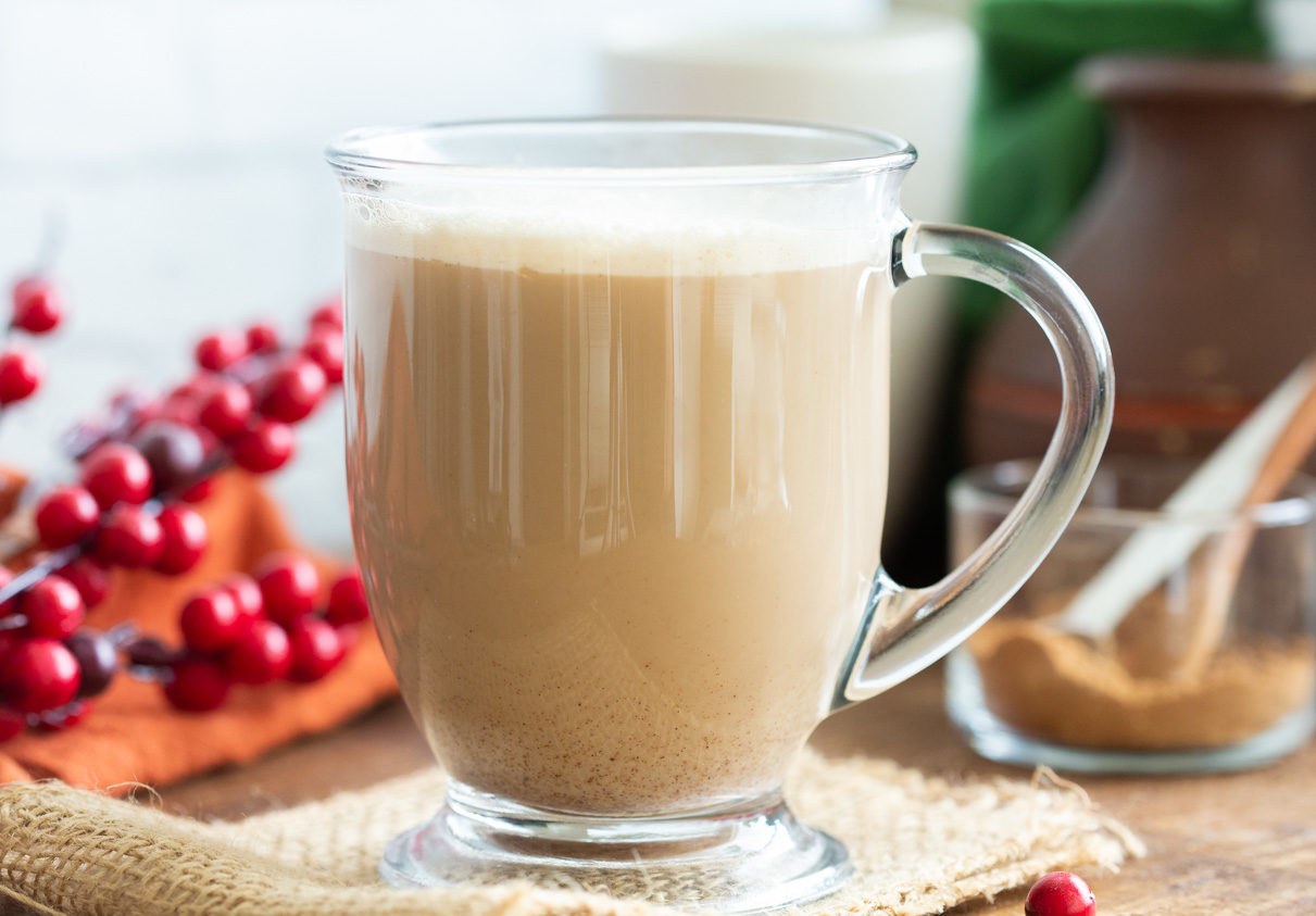 Creamy Warming Vegan Gingerbread Latte. This vegan version of the Starbucks gingerbread latte has fresh ginger, homemade gingerbread spice and amazing flavor. Can be made caffeine-free. Vegan Glutenfree Recipe