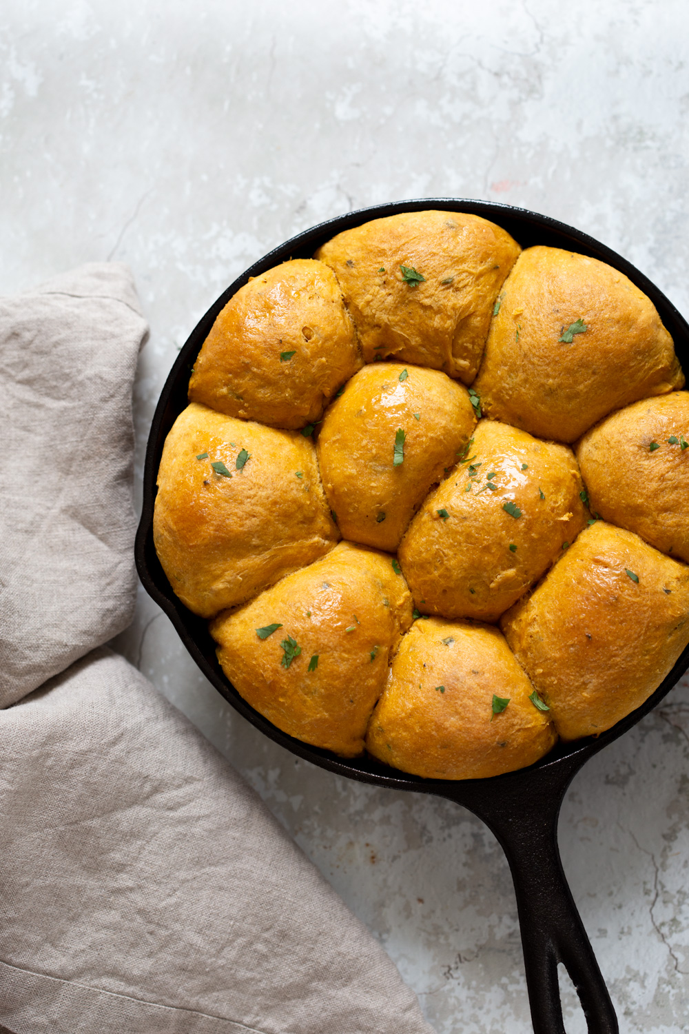 Vegan Sweet Potato Rolls - Soft Herb Dinner Rolls. 7 Ingredients, Freezer friendly. Melt in your mouth sweet potato bread rolls. #Vegan #veganRicha #Soyfree #Nutfree Palm Oil-free #Recipe