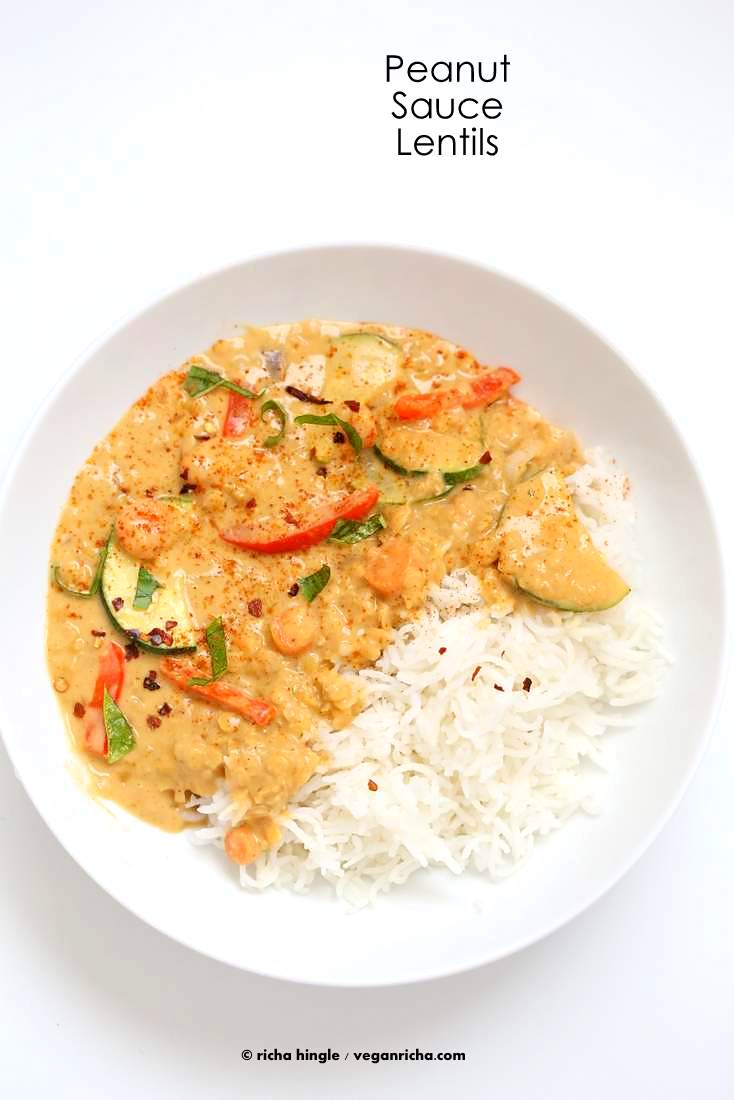 Peanut Sauce Lentils #VeganRicha